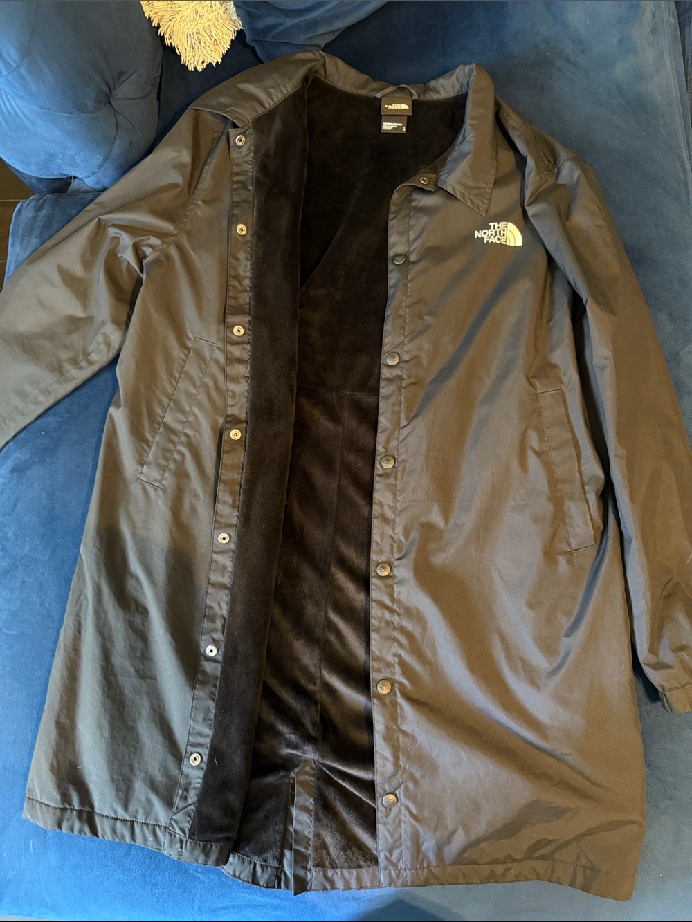 The North Face Women’s Black Long Raincoat with Logo